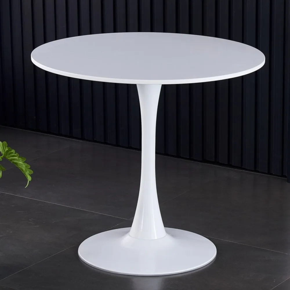 Modern Round Dining Table Steel Base Kitchen Coffee Table 24 Inch