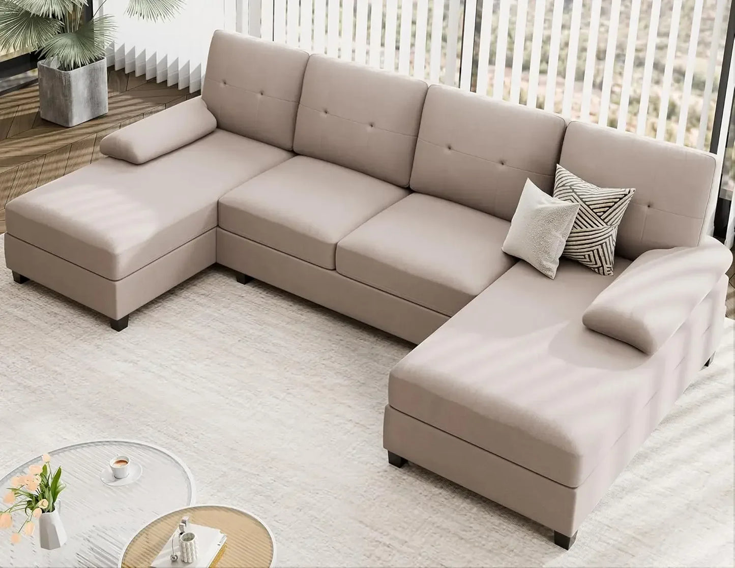 Sectional Sofa U-Shaped Couch for Living Room Furniture Set Clearance