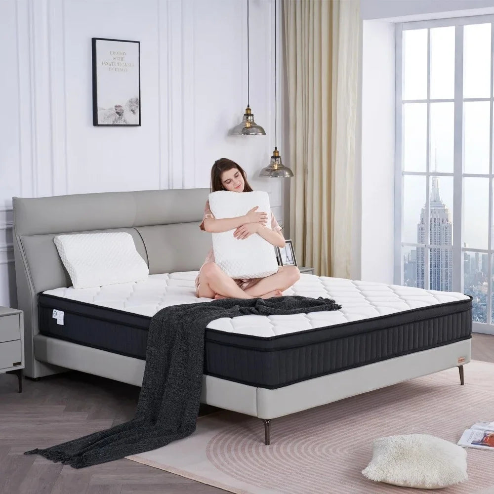 Ljustra Queen Mattress Memory Foam Hybrid Pocket Spring Motion Isolation