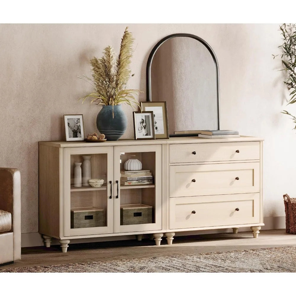 Ljustra Sideboard Cabinet Bar Hutch Modern Farmhouse Buffet Storage