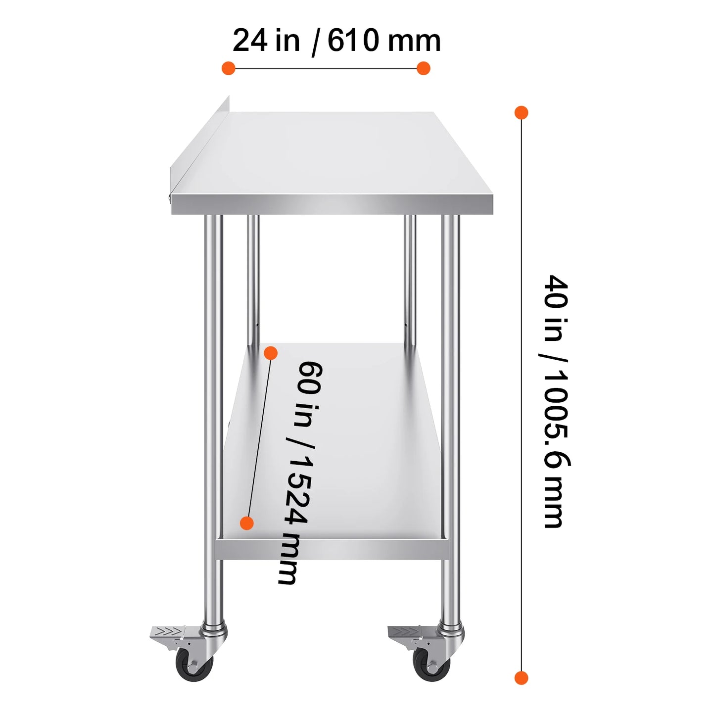 Ljustra Stainless Steel Work Table Commercial Food Prep Table Heavy Duty