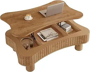 Lift Top Coffee Table with Hidden Storage and Silent Hydraulic Lift