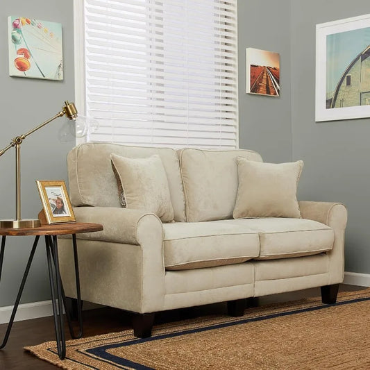 Ljustra Copenhagen Rolled Arm Sofa Easy Care Polyester Loveseat 61"