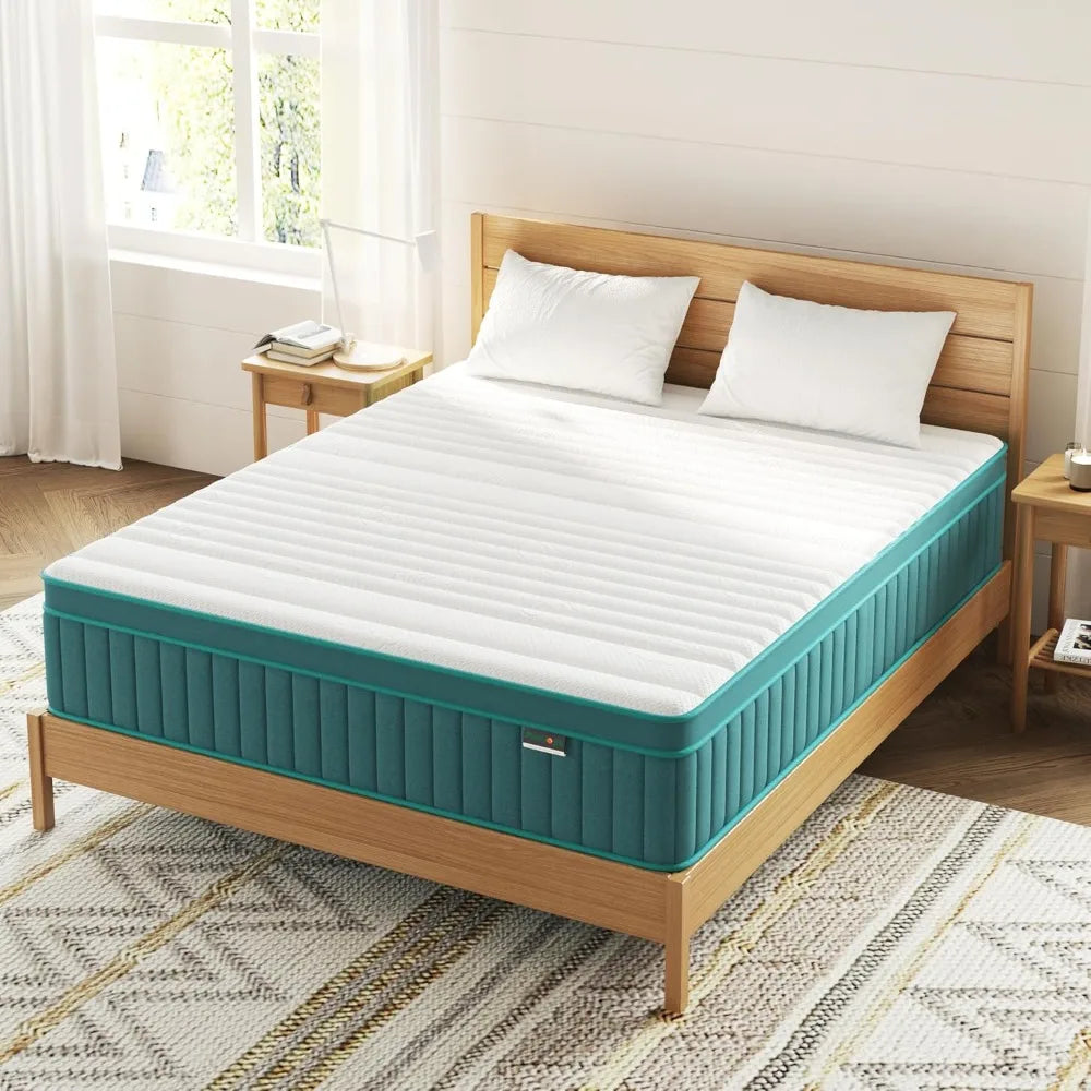 Ljustra Firm Queen Mattress 14 Inch Cooling Gel Memory Foam Hybrid