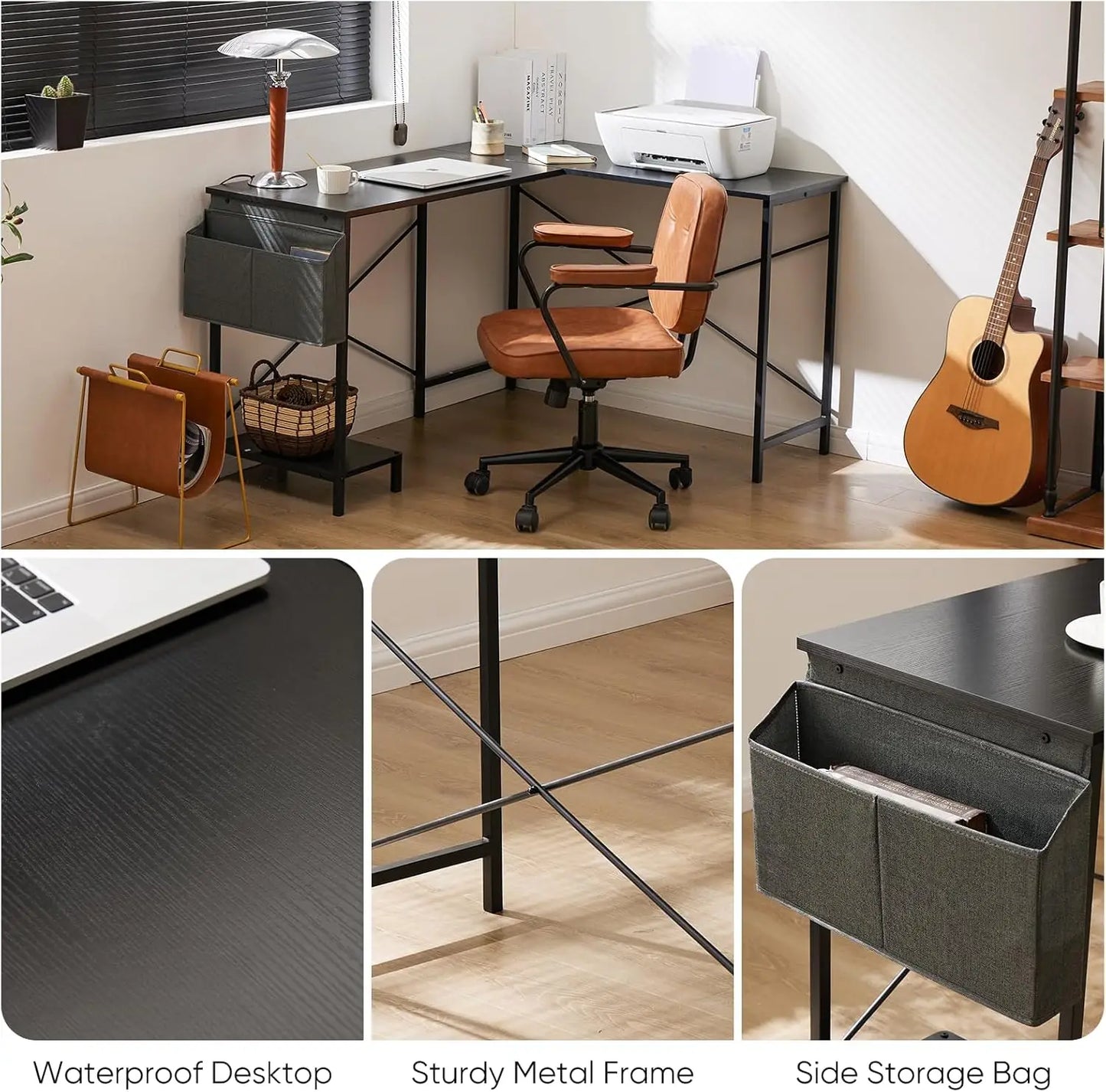 L Shaped Computer Desk Corner Gaming Desk with CPU Stand for Home Office