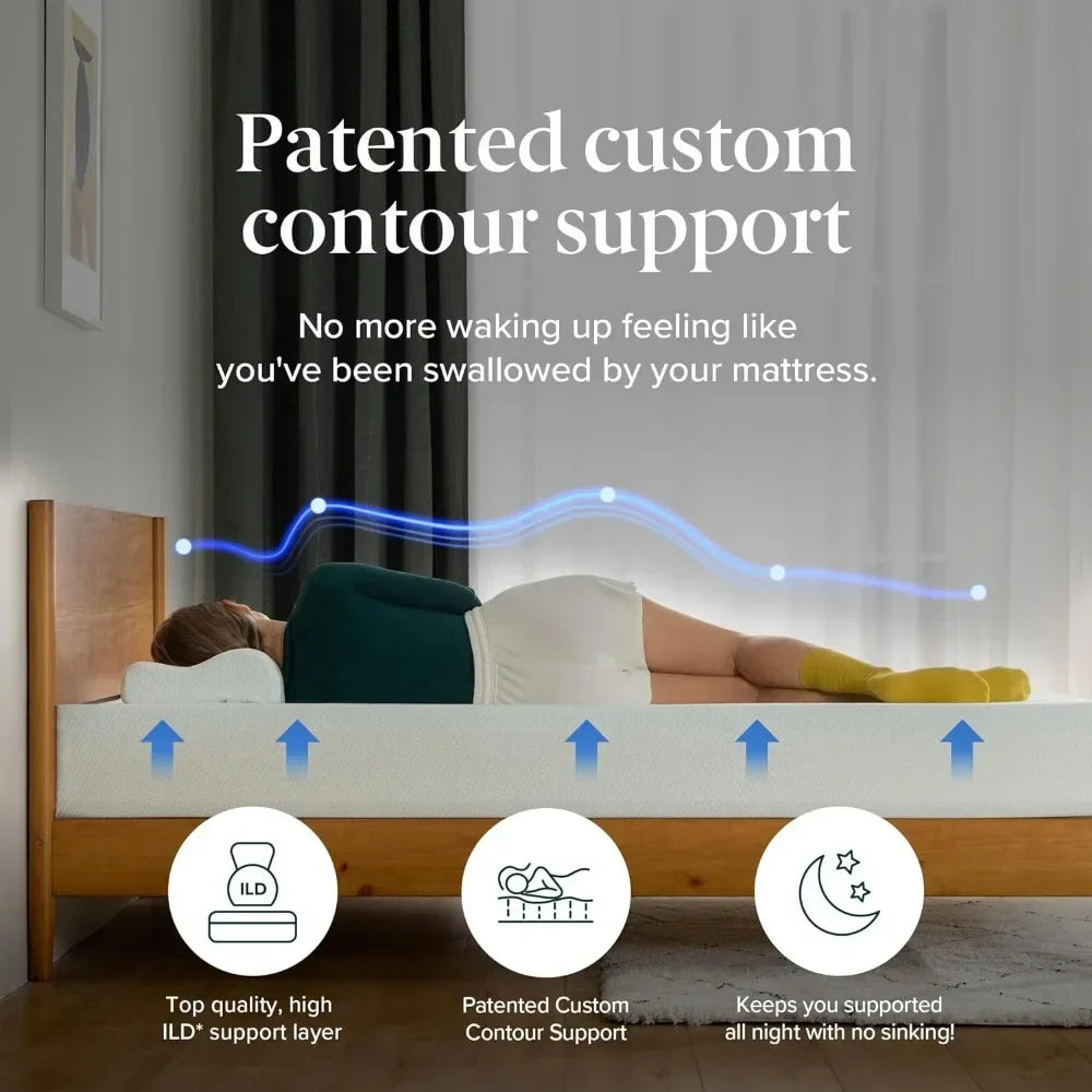 Ljustra 6 Inch Green Tea Memory Foam Mattress Twin Medium Firm Feel