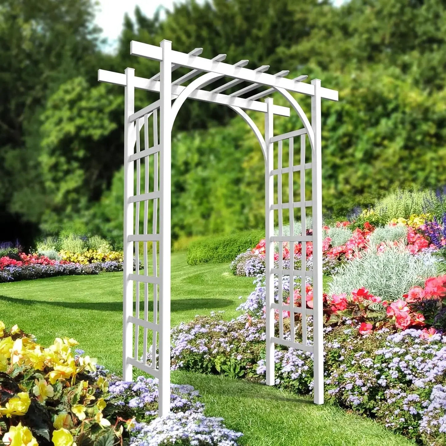 Garden Arbor PVC Wedding Arch Outdoor Trellis for Climbing Plants