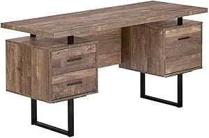 Computer Desk with Drawers Contemporary Style Home Office Desk 60"