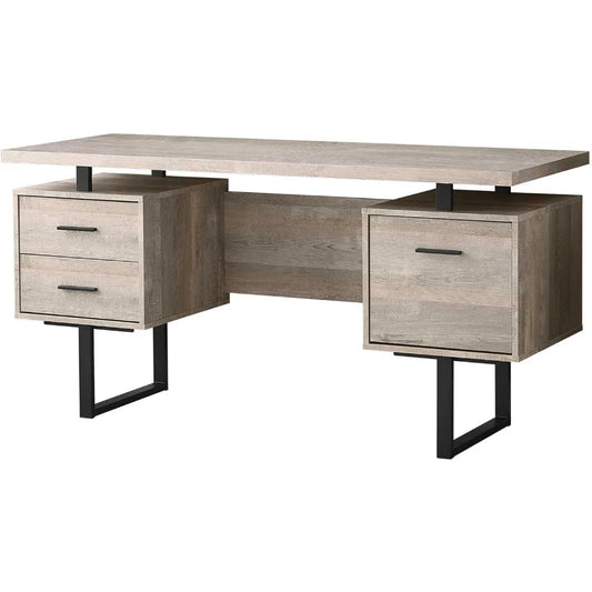 Computer Desk with Drawers Contemporary Style Home Office Desk 60"