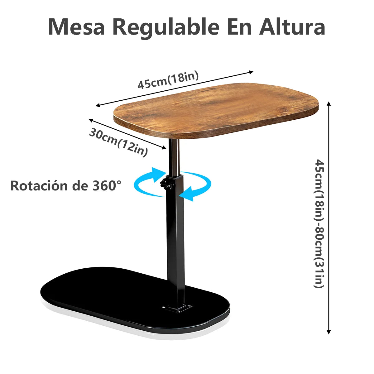 Ljustra C Shaped Side Table Mobile Coffee Table Modern Minimalist Design