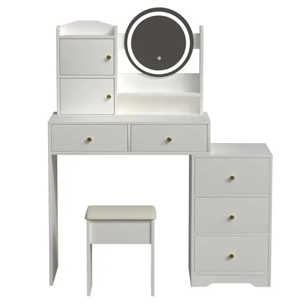 Ljustra Vanity Desk with Mirror Lights Adjustable Brightness Makeup Table