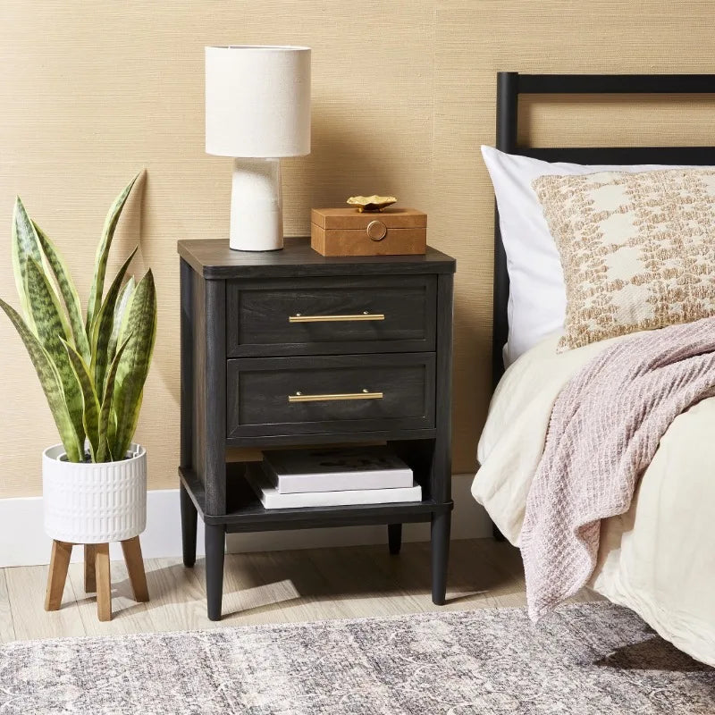 Oaklee 2 Drawer Nightstand Modern Storage Stylish Home Furniture