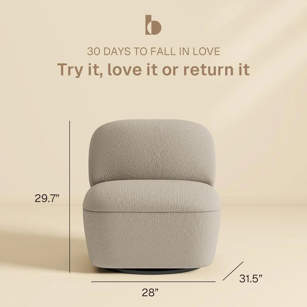 Set of 2 Modern Upholstered Swivel Accent Chairs with Storage