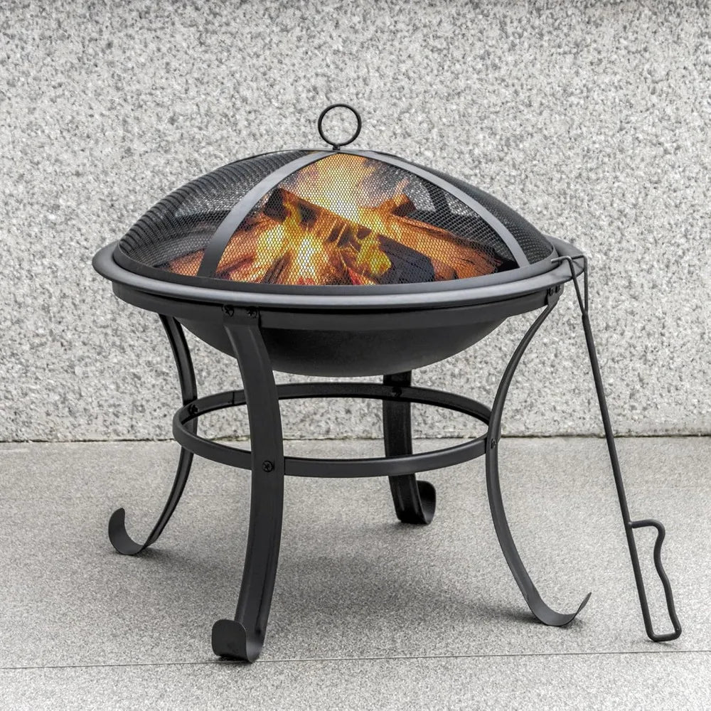 Ljustra 22 Inch Outdoor Fire Pit Durable Portable Wood Burning Firepit