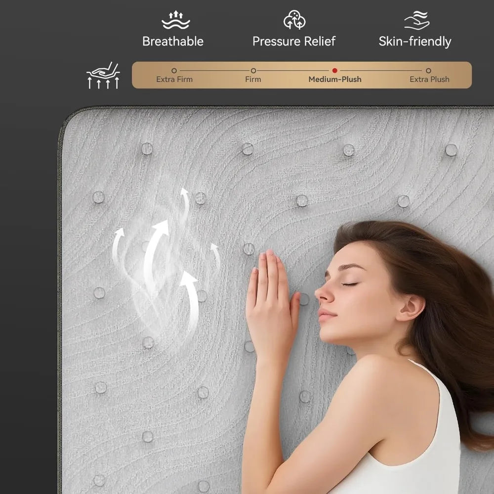 Ljustra Queen Mattress 12 Inch Hybrid Gel Memory Foam Medium Firm