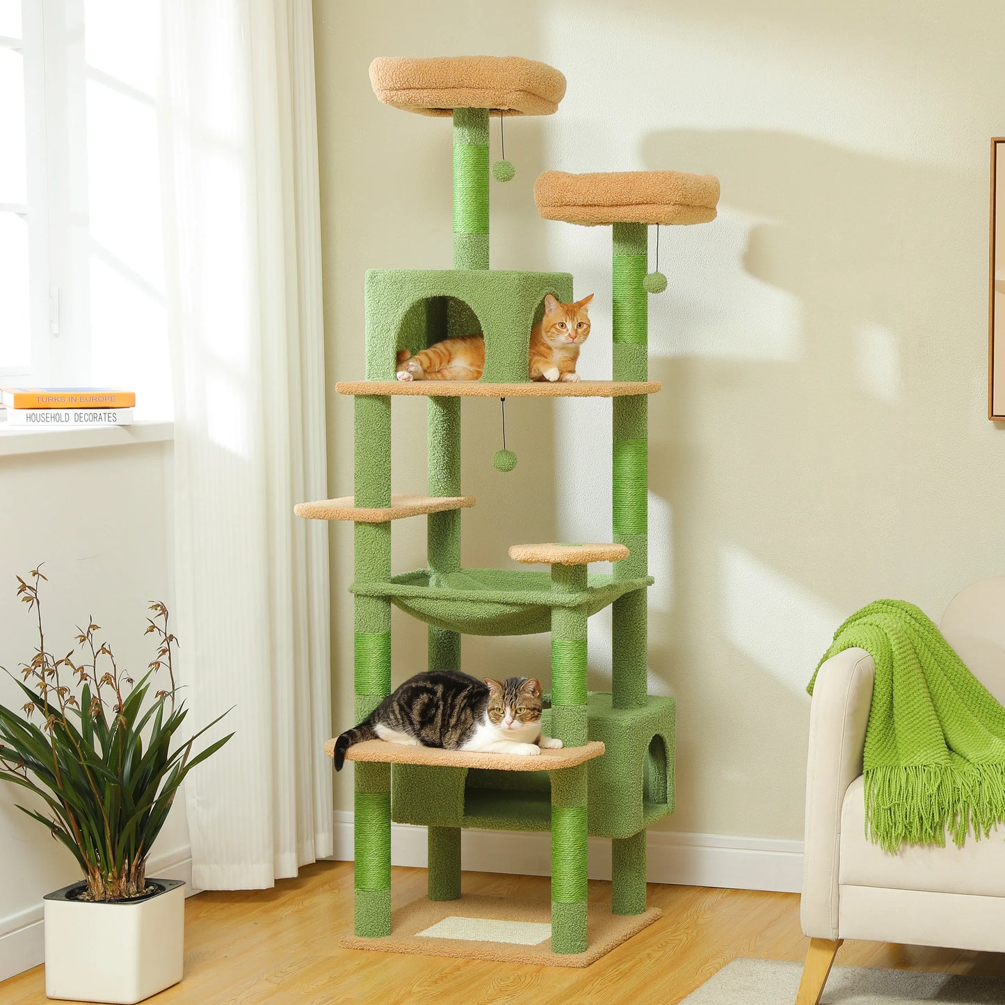 Multi-Level Cat Tree Tower Scratching Posts Hammock Condo Indoor Cats