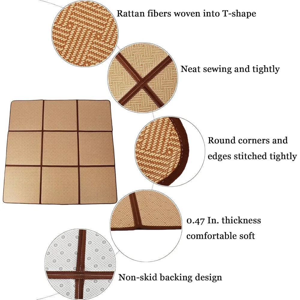 71x71 Inch Japanese Tatami Rug Non-Slip Memory Foam Area Mat