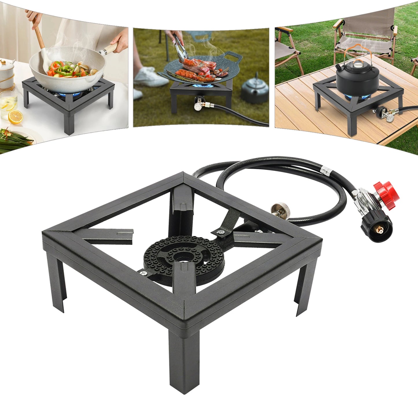 Portable Single Burner Gas Stove Outdoor Propane Cooker Camping BBQ
