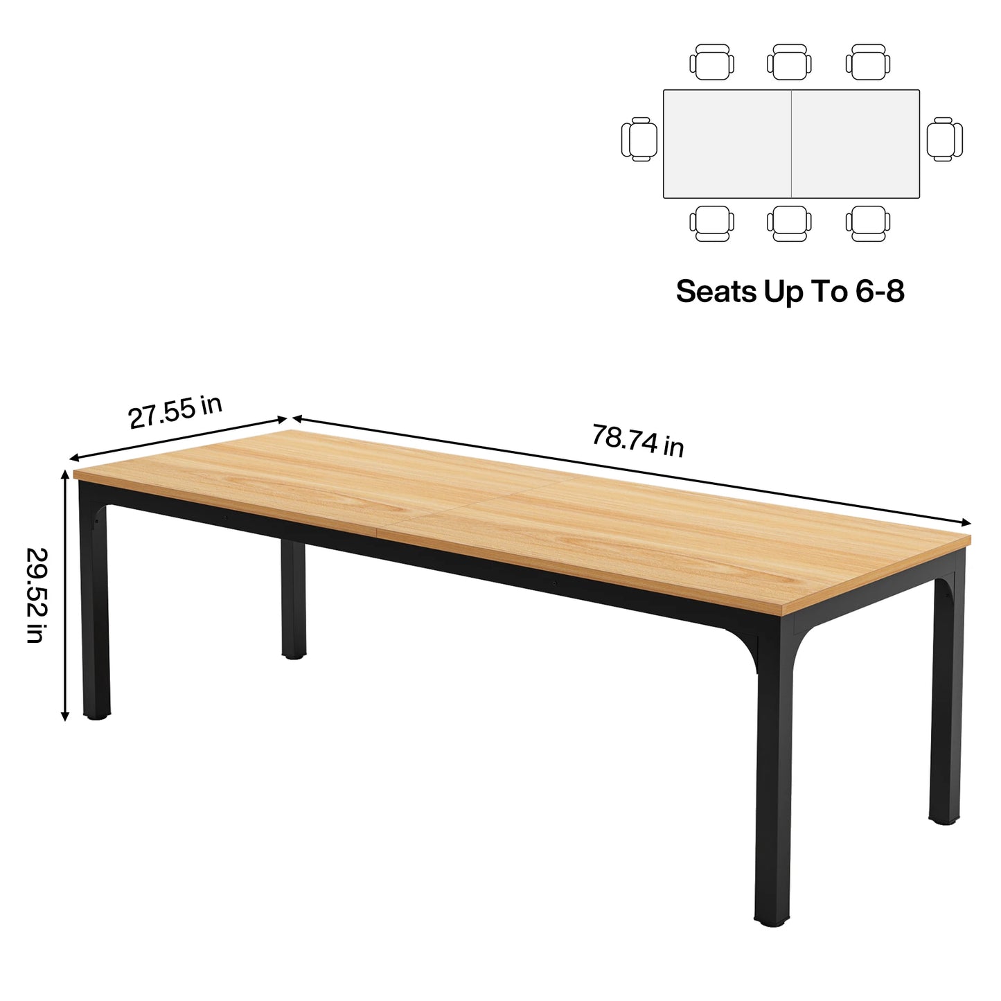Ljustra 78.7 Inch Extra Long Computer Desk for Home Office Workstation