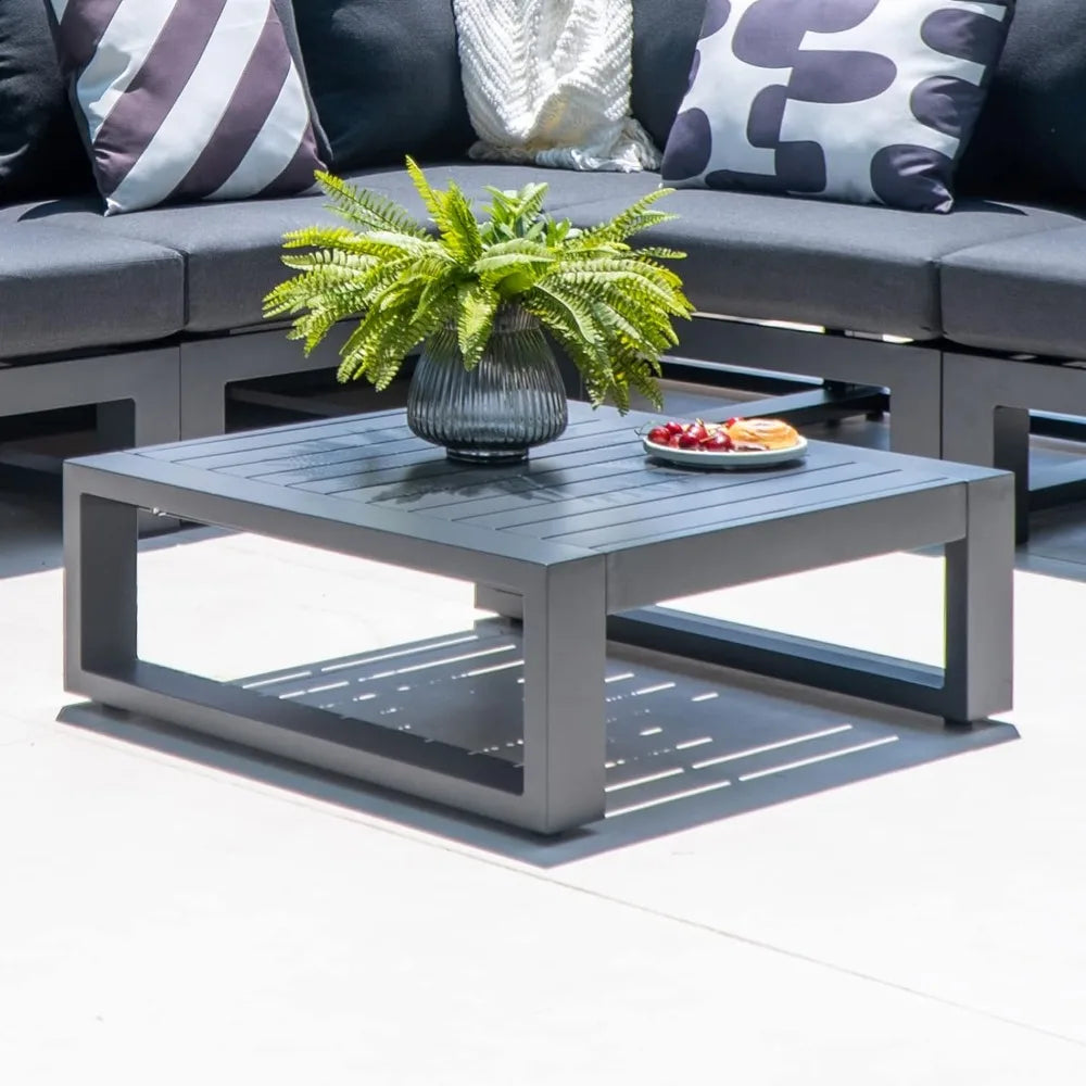 Ljustra Outdoor Square Aluminum Side Table for Patio Bistro Coffee Use