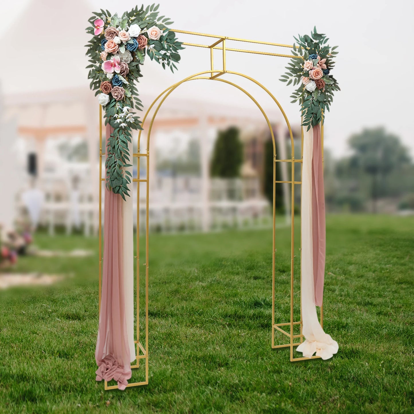 Wedding Arch Backdrop Stand 7.8x5.9ft Ceremony Balloon Garden Arbor