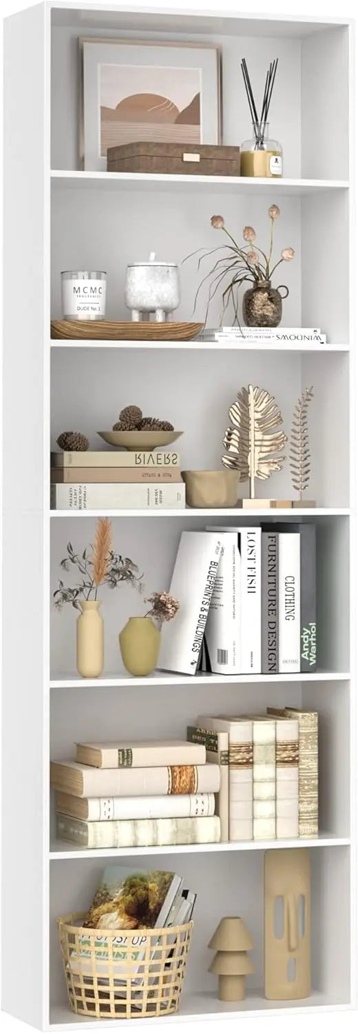 6-Tier Open Bookcase Freestanding Display Storage Shelves for Home Office
