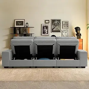 Ljustra 100.5" Modern Modular Sectional Sofa Couch Storage USB Port