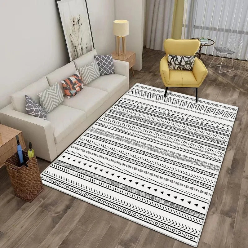 Grey Imitation Cashmere Area Rug 6x9 Feet Soft Non-Slip Washable Carpet