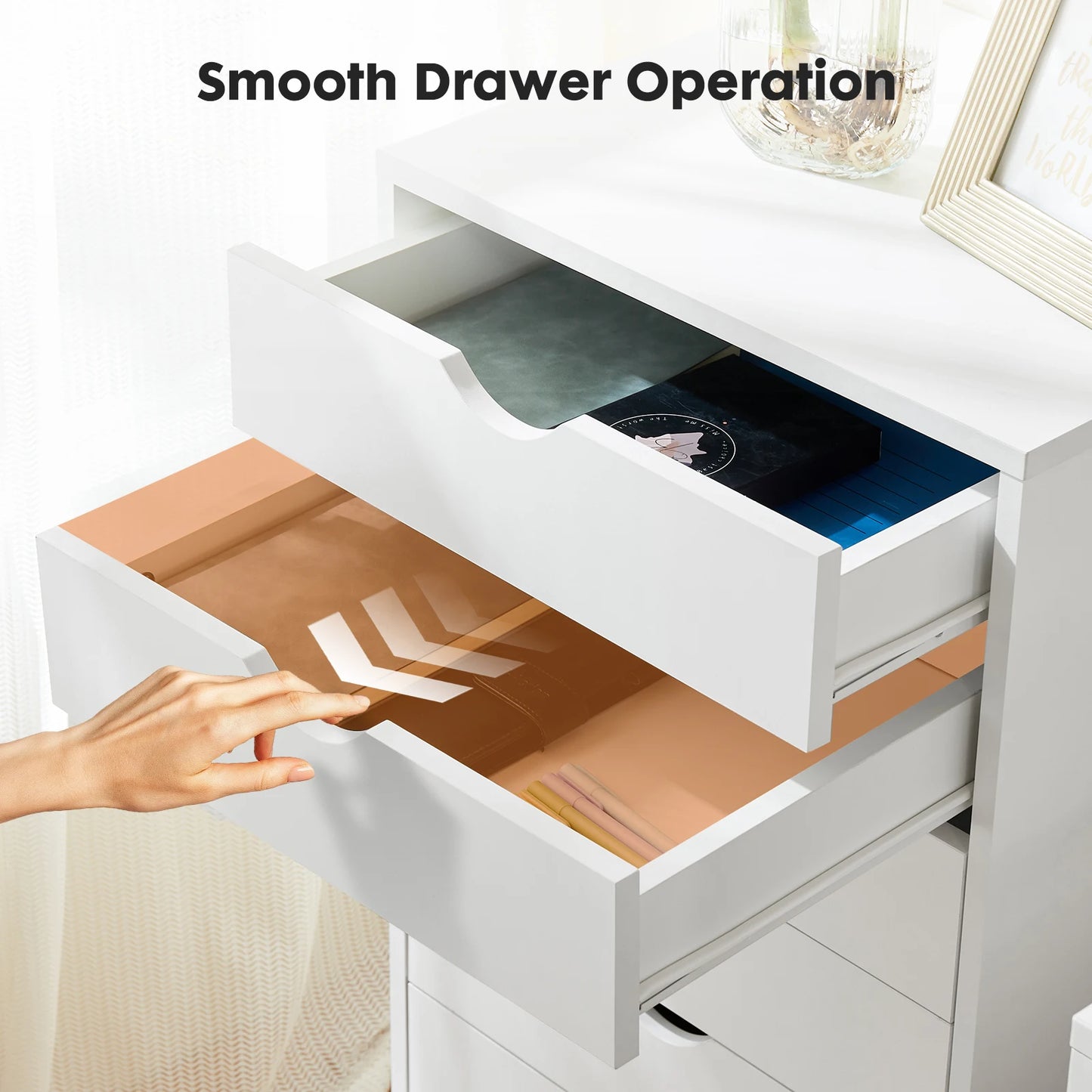 7 Drawer Mobile Storage Cabinet Organizer Rolling Nightstand Furniture