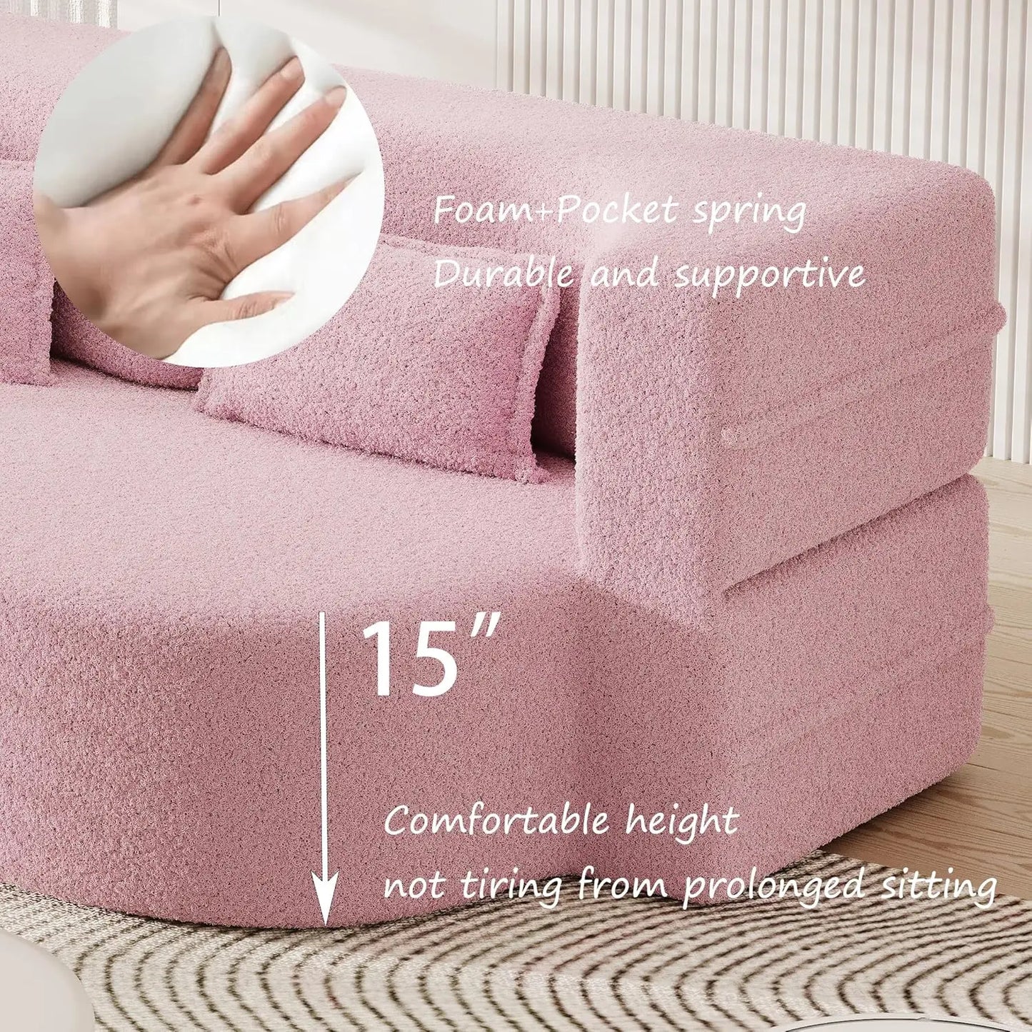 Ljustra Convertible Folding Sofa Bed Memory Foam Sleeper Couch