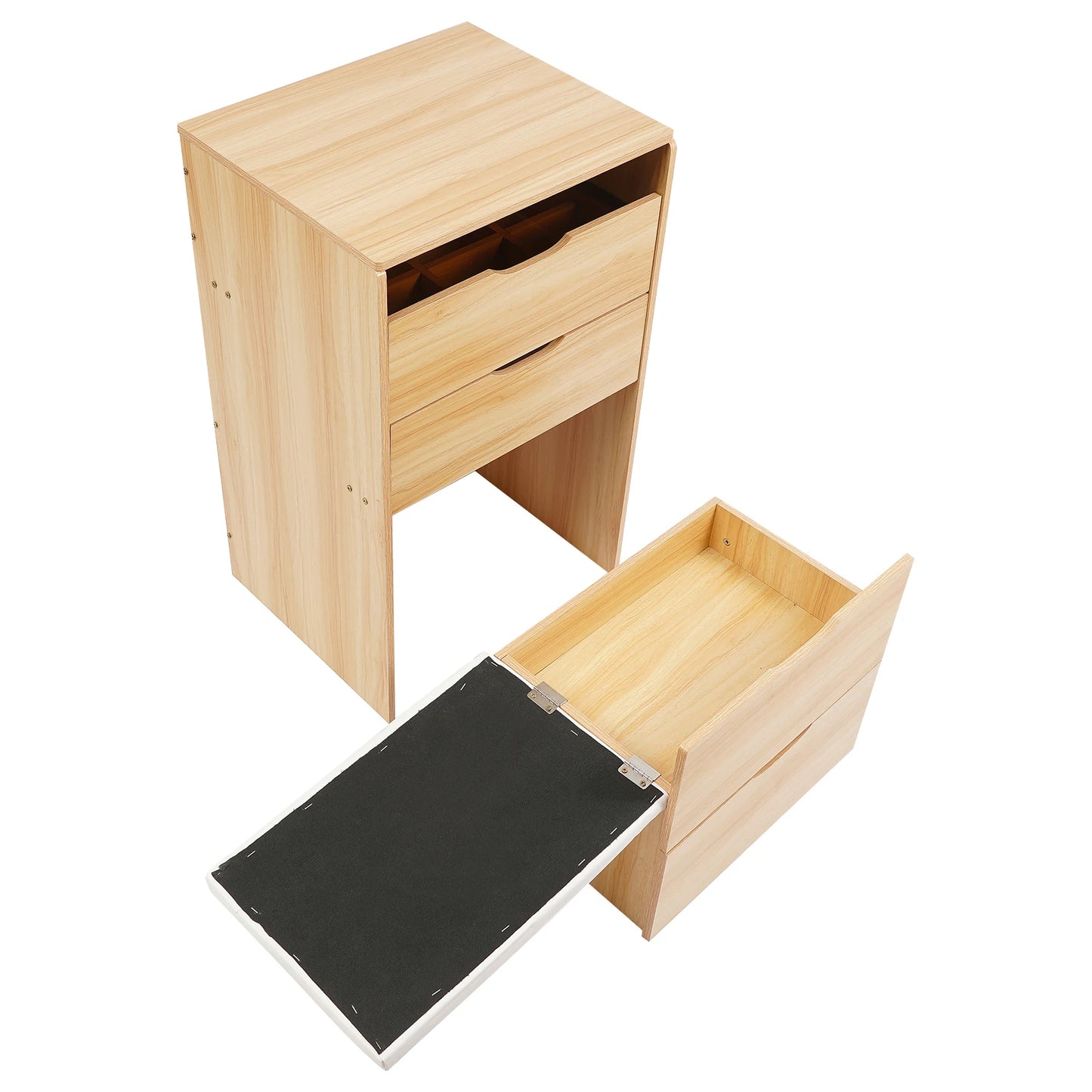 48CM Log Color Vanity Desk with Makeup Stool Modern Dresser Table