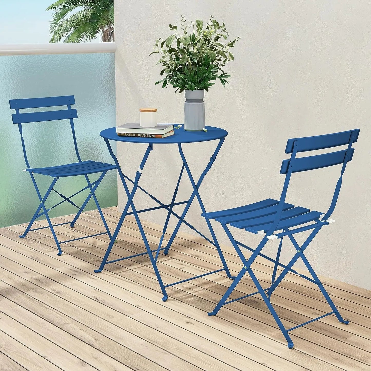 Grand Patio Premium Folding Bistro Set 3 Piece Outdoor Furniture