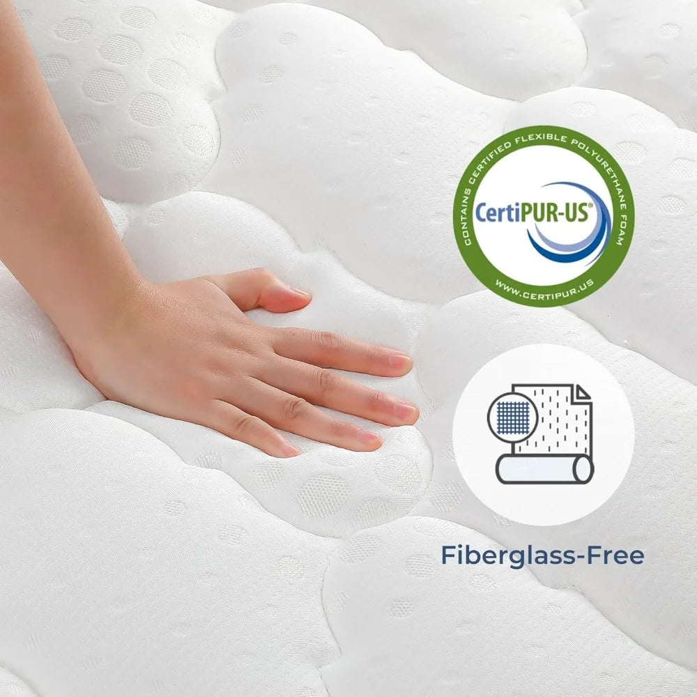 Ljustra Queen Mattress 14 Inch Hybrid Memory Foam Pocket Spring