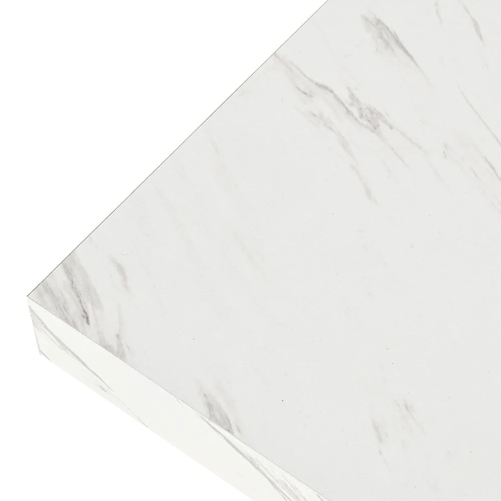 Gold Entryway Console Table with LED Lights Faux Marble Top 39 Inches