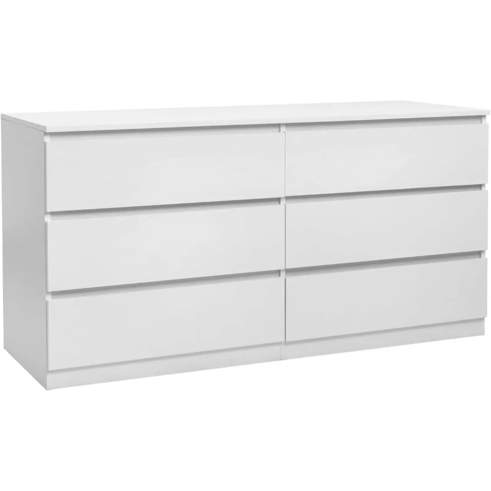 6 Drawer Dresser Modern Chest of Drawers Bedroom Storage Furniture