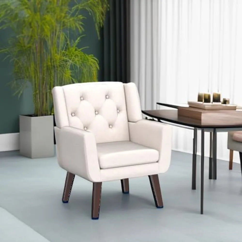 Ljustra Button-Tufted Accent Chair Mid Century Modern Upholstered