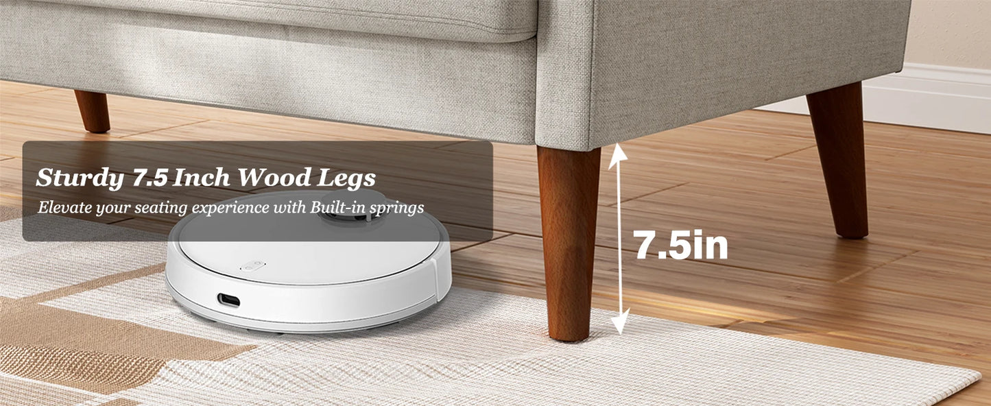 Modern 48" Linen Loveseat Sofa 2-Seater Couch with Pillow for Small Spaces Apartment