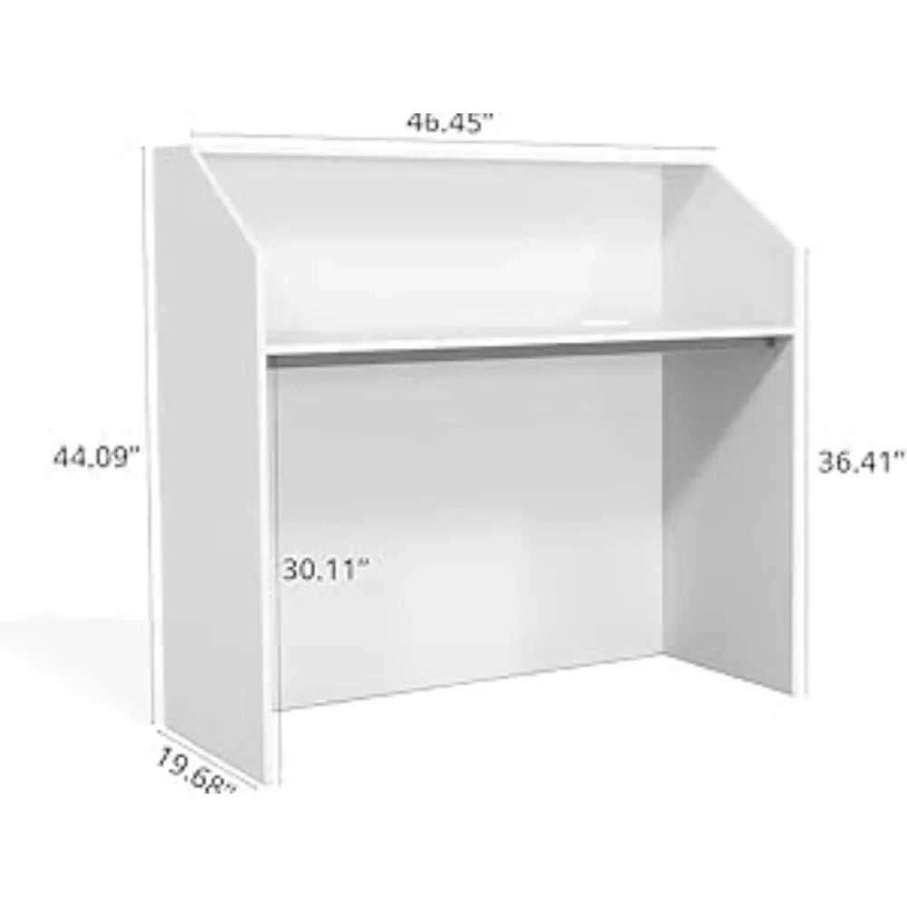 Reception Desk 47 Inch Modern Office Front Desk for Home Office Small Shops