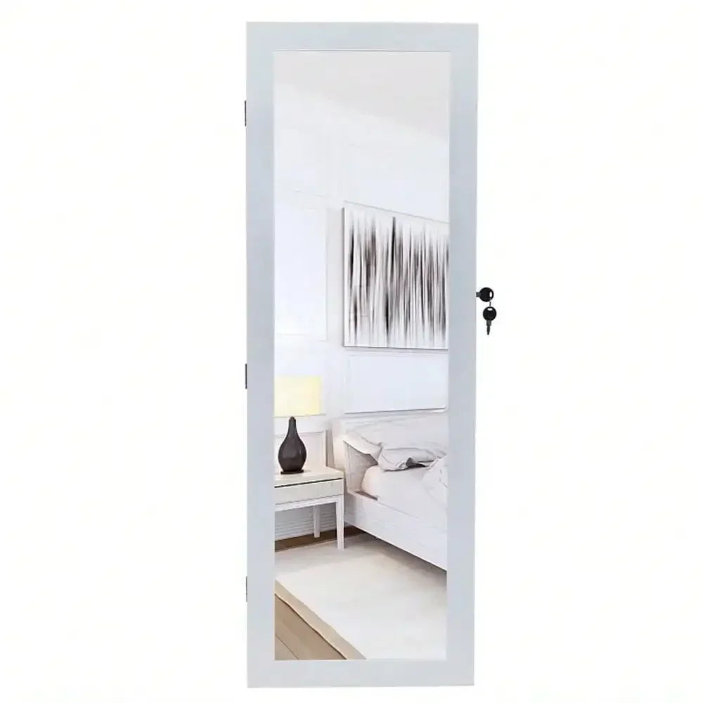 Ljustra Wall Door Mounted Mirror Jewelry Cabinet Organizer LED Light