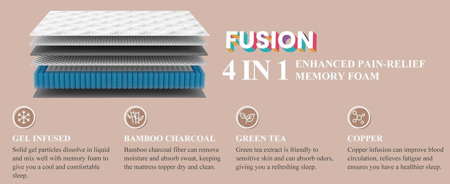 Ljustra Firm Full Mattress 12 Inch Deep Sleep Hybrid Pain Relief