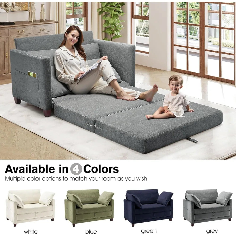 Ljustra 51 Inch Loveseat Sleeper Sofa Bed Convertible Small Space Furniture