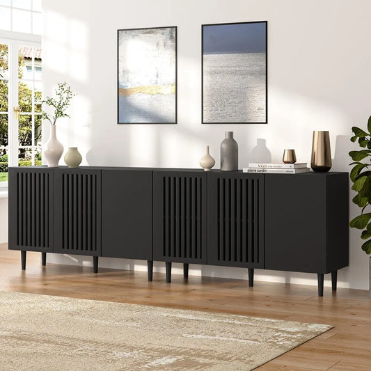 Modern Storage Cabinet 94.4 Inch Buffet Sideboard with Adjustable Shelf