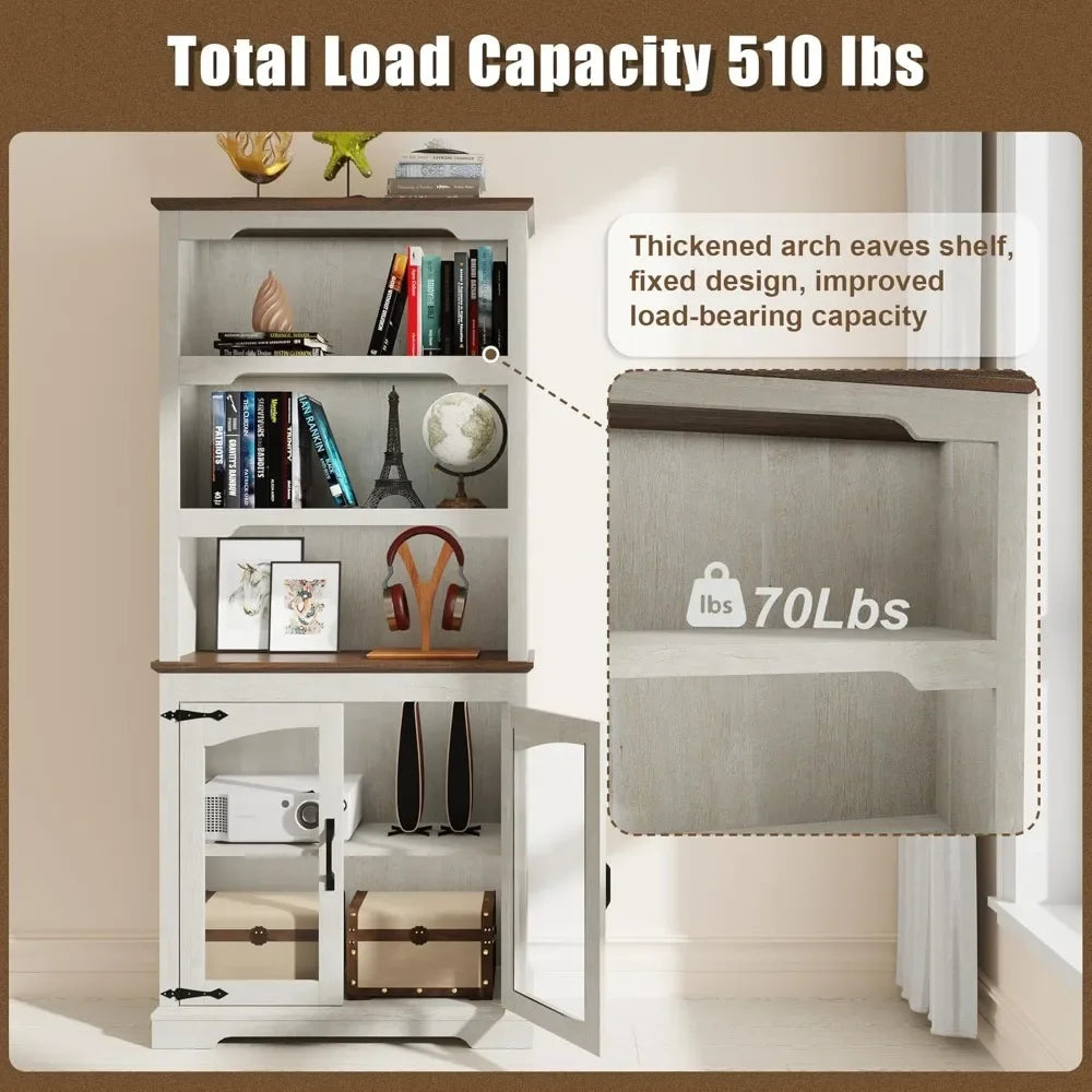Tall 70 Inch Bookcase 5-Tier Open Storage Shelf for Home Office Bedroom