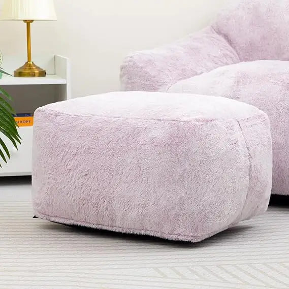 15 Inch Bean Bag Ottoman Pouf Memory Foam Footstool Accent Stool