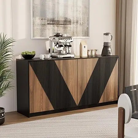 65 Inch Modern Buffet Cabinet Storage Sideboard Media Console