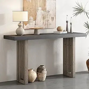 60 Inch Elegant Console Table Acacia Veneer Entryway Side Table
