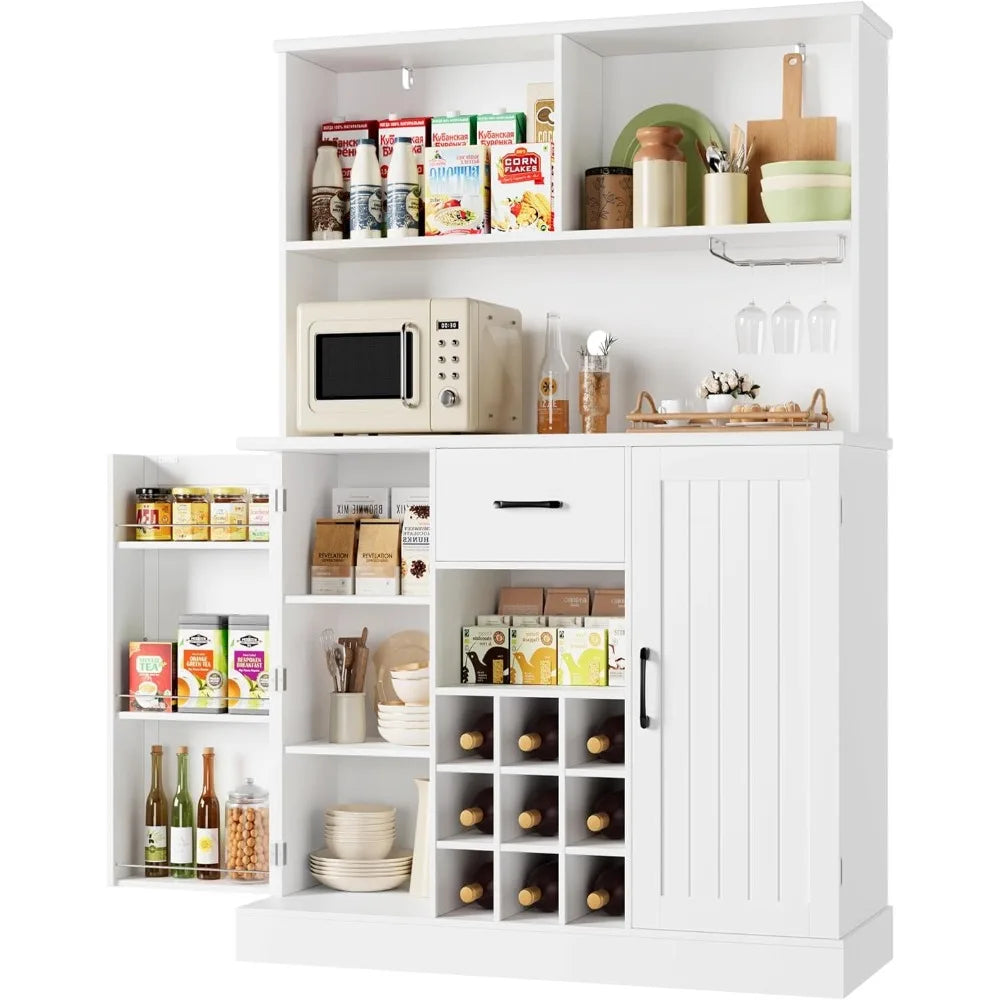 Buffet Cabinet with Hutch Modern Kitchen Sideboard Storage Coffee Bar