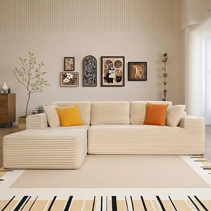 108 Inch L Shape Modular Sectional Sofa Modern Deep Seat Couch Living Room