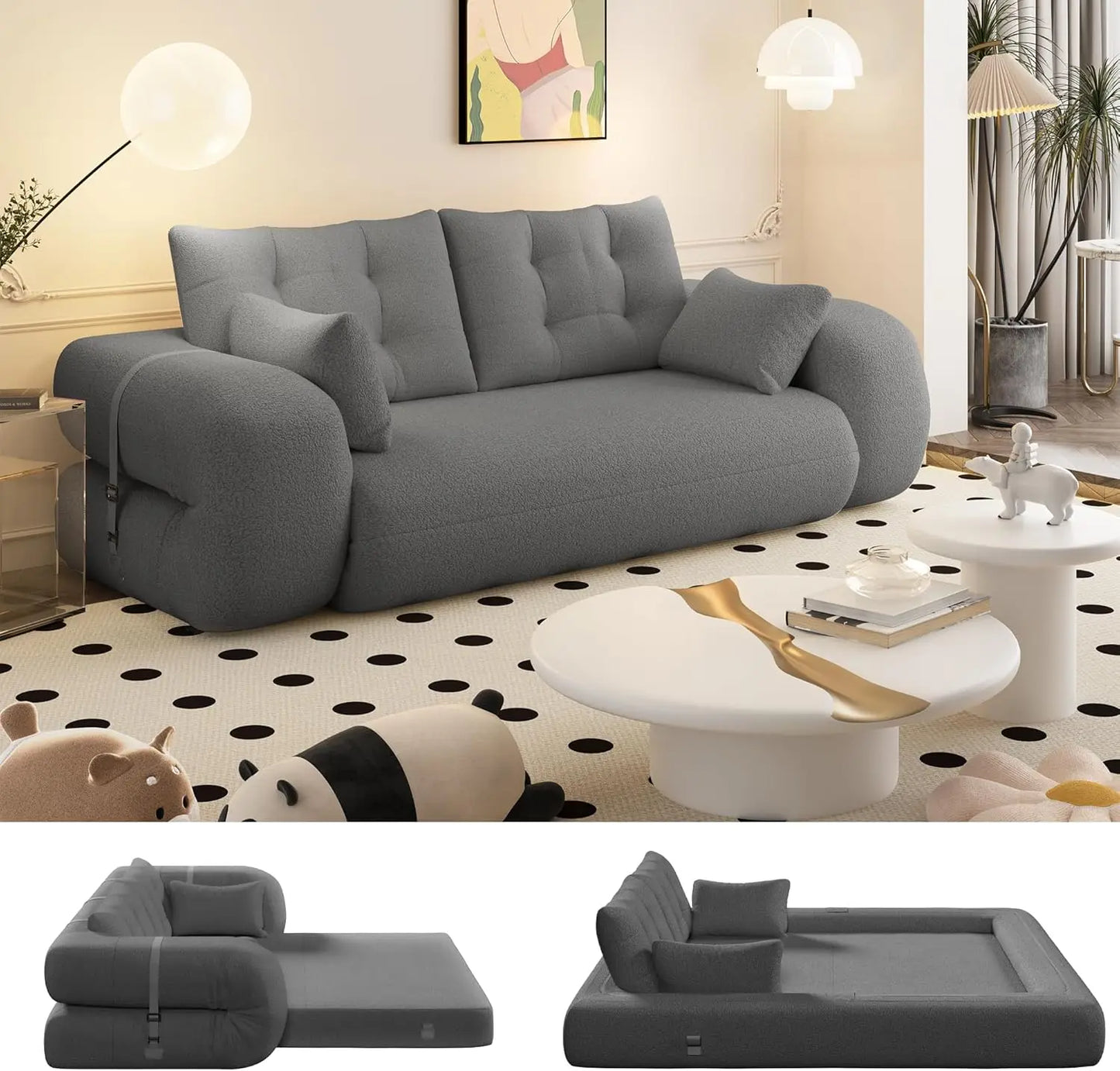 Ljustra Convertible Folding Sofa Bed Memory Foam Sleeper Couch