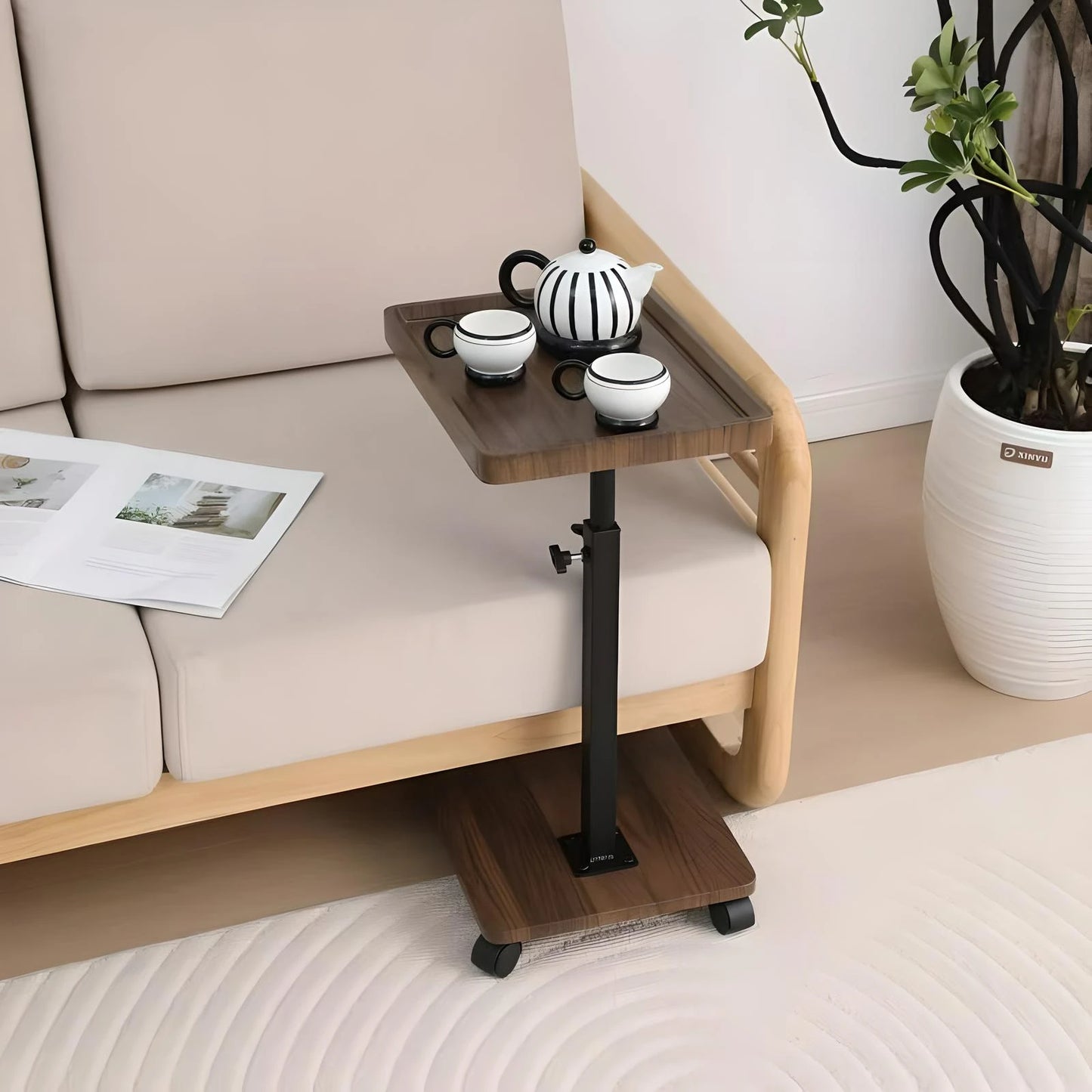 Ljustra C Shaped Side Table Mobile Coffee Table Modern Minimalist Design